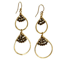 Double Teardrop Caviar Earrings