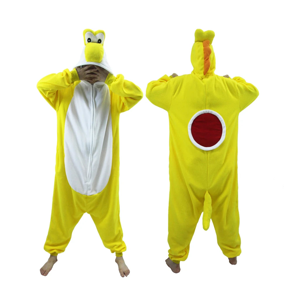 Colorful Yoshi Onesies Kigurumi Pajamas for Adult Unisex Fleece Pyjama Christmas Halloween Cosplay Cos Women Sleepwear Outfits