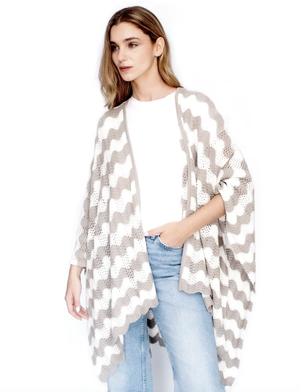 Lines Baby Alpaca and Cotton Cape