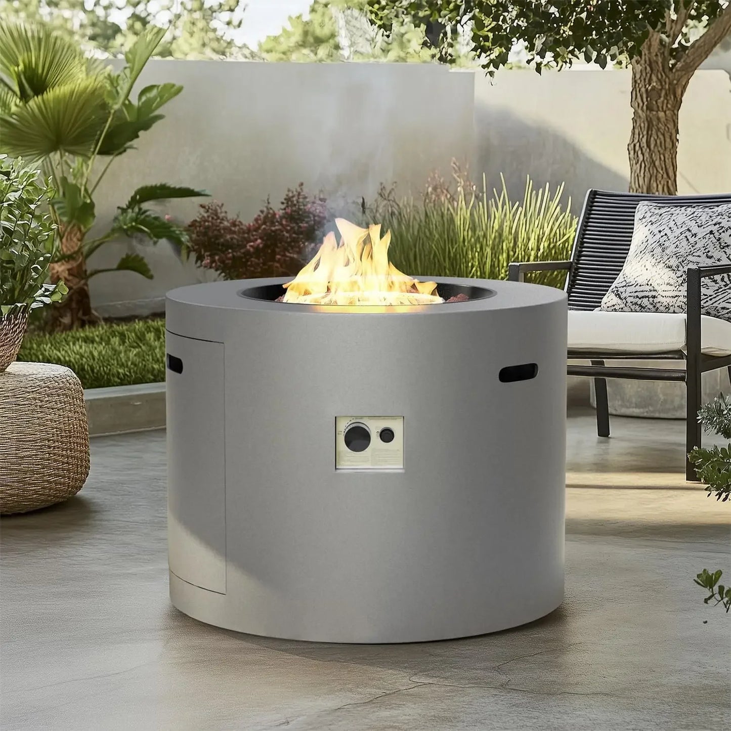 32 Inch Propane Fire Pit Table, 50,000 BTU Round Outdoor Fire Table, Alloy Steel Gas Fire Pits with Waterproof Cover Customized