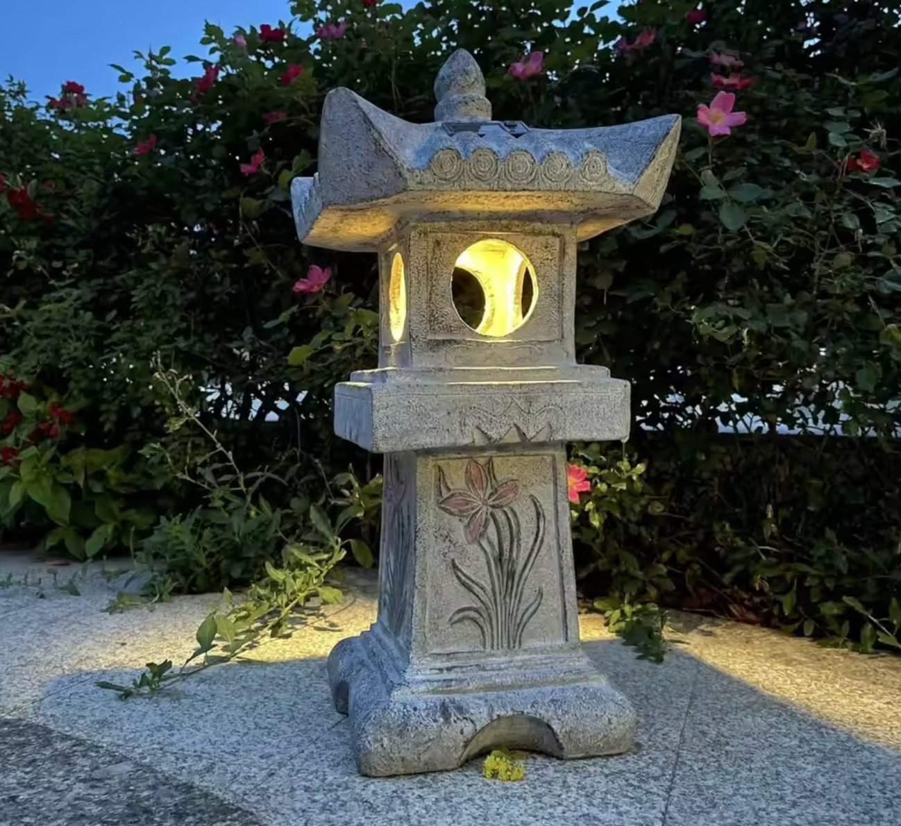 Outdoor Solar LED Zen Garden Lamp for Courtyard Landscape
