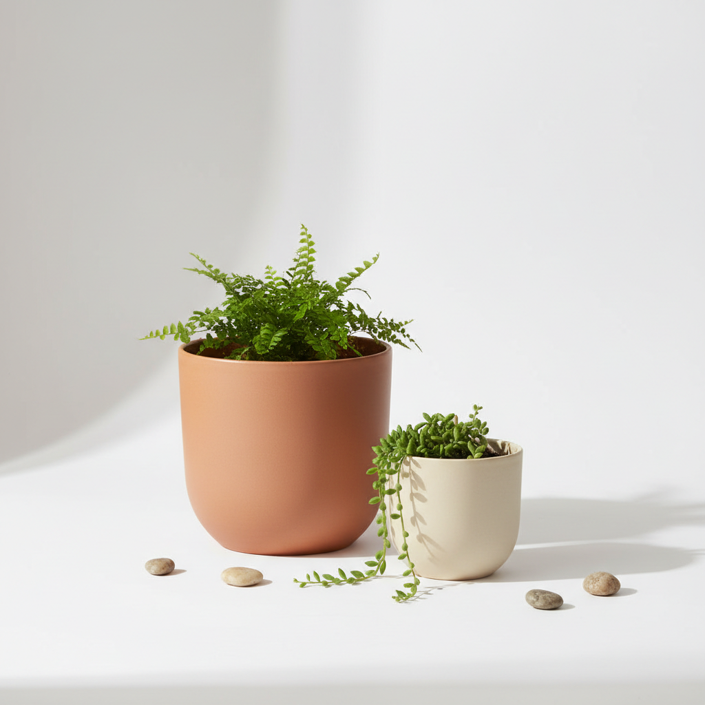 Set of 2 Ceramic Plant Pots