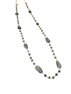 Long Labradorite Gem Chain necklace