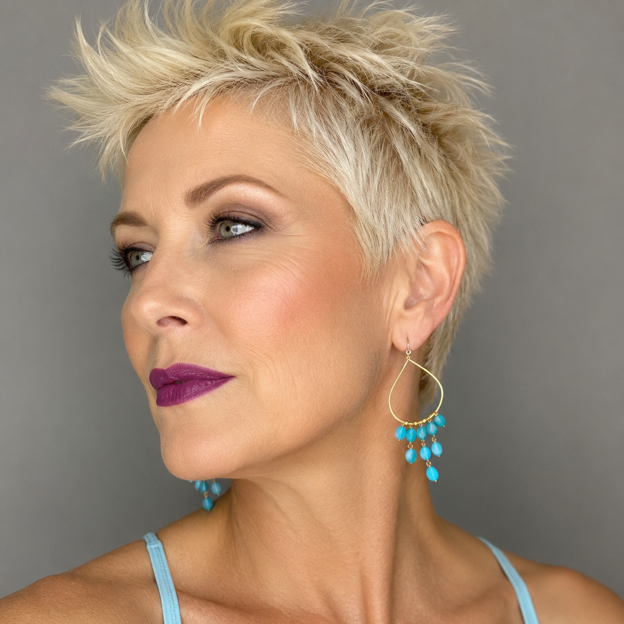Healing Goddess Elixir Teardrop gem chandelier earrings