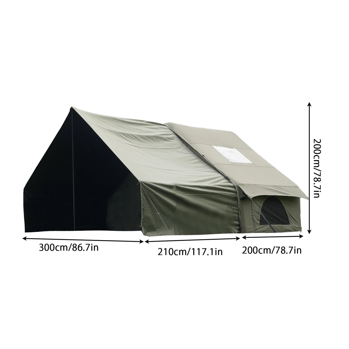 Large Inflatable Camping Tent with Skylight, Quick Air-Flow & Breathable Mesh Design, Summer Glamping Hot Tents for Ca