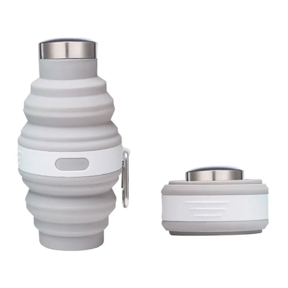 Reusable 475ml Collapsible Water Bottles Retractable Silicone Hiking Cups Portable with Carabiner Folding Drink Cups Coffee