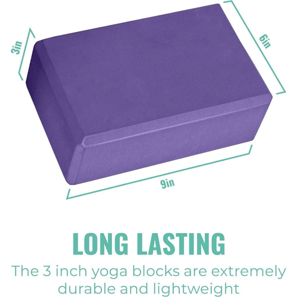 3" Yoga Block, 10 Pack Bulk EVA Foam Yoga Blocks, Firm and Supportive Yoga Brick, Balance Foam for Stretching