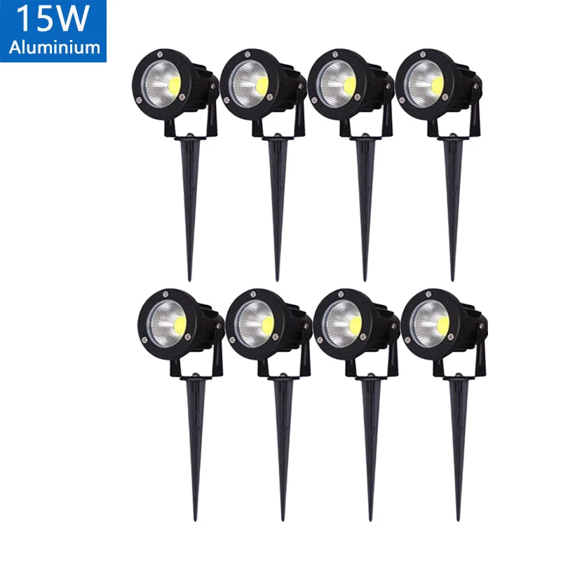 LED Garden Lights Outdoor LED Waterprof Lawn Lamp 220V110V12V 20W 15W 10W Landscape Spike Bulb IP65 Light Garden Path Spotlights