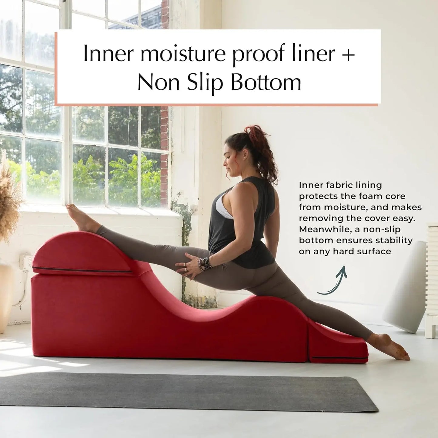 Convertible Chaise/Bed Bench for Yoga & Massage - 2-in-1 End of Bed Ottoman with Concealed Fold Out Yoga, Customized