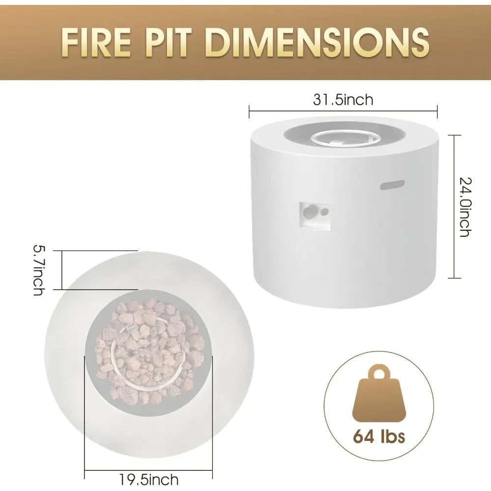 32 Inch Propane Fire Pit Table, 50,000 BTU Round Outdoor Fire Table, Alloy Steel Gas Fire Pits with Waterproof Cover Customized