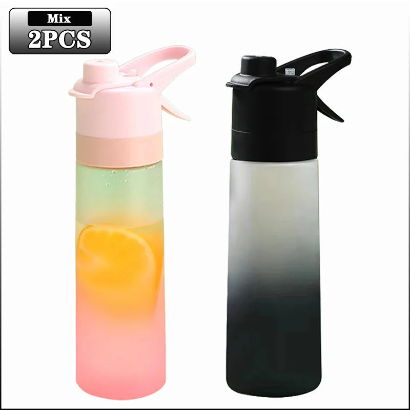 1-4PCS Spray Sports Water Bottle with Handle Unisex Portable Outdoor Fitness Mist Sprayer Reusable BPA Free Gift for Men Women