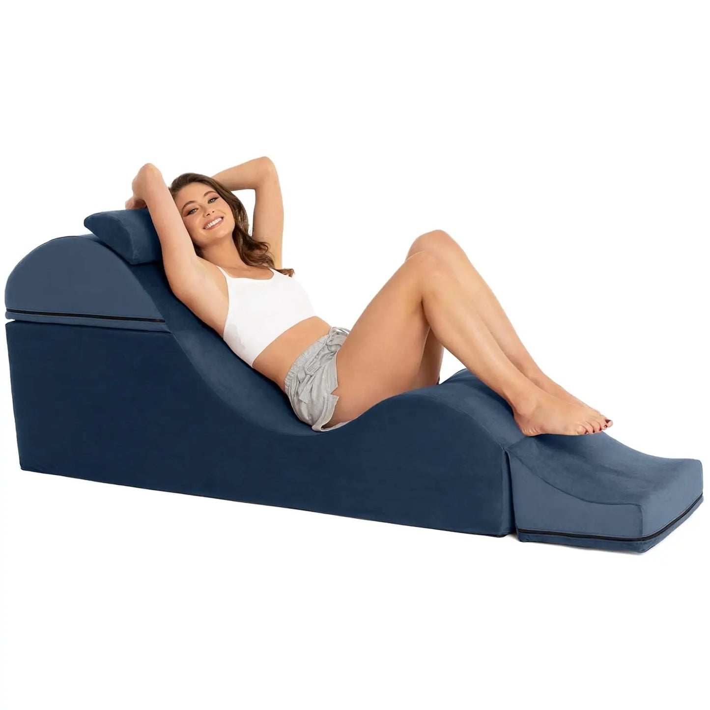 Convertible Chaise/Bed Bench for Yoga & Massage - 2-in-1 End of Bed Ottoman with Concealed Fold Out Yoga, Customized