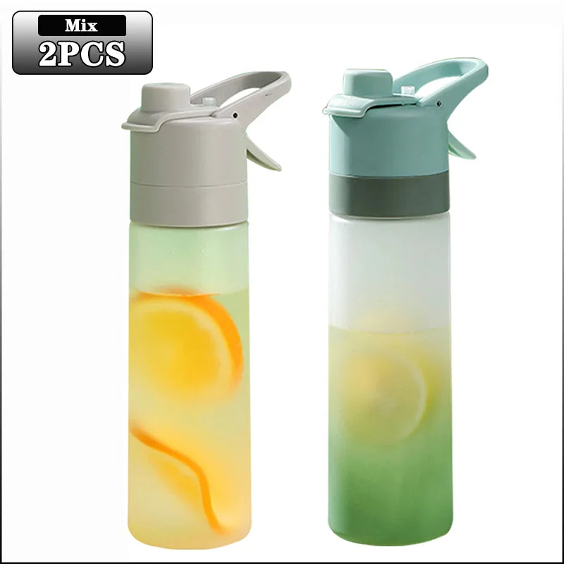 1-4PCS Spray Sports Water Bottle with Handle Unisex Portable Outdoor Fitness Mist Sprayer Reusable BPA Free Gift for Men Women