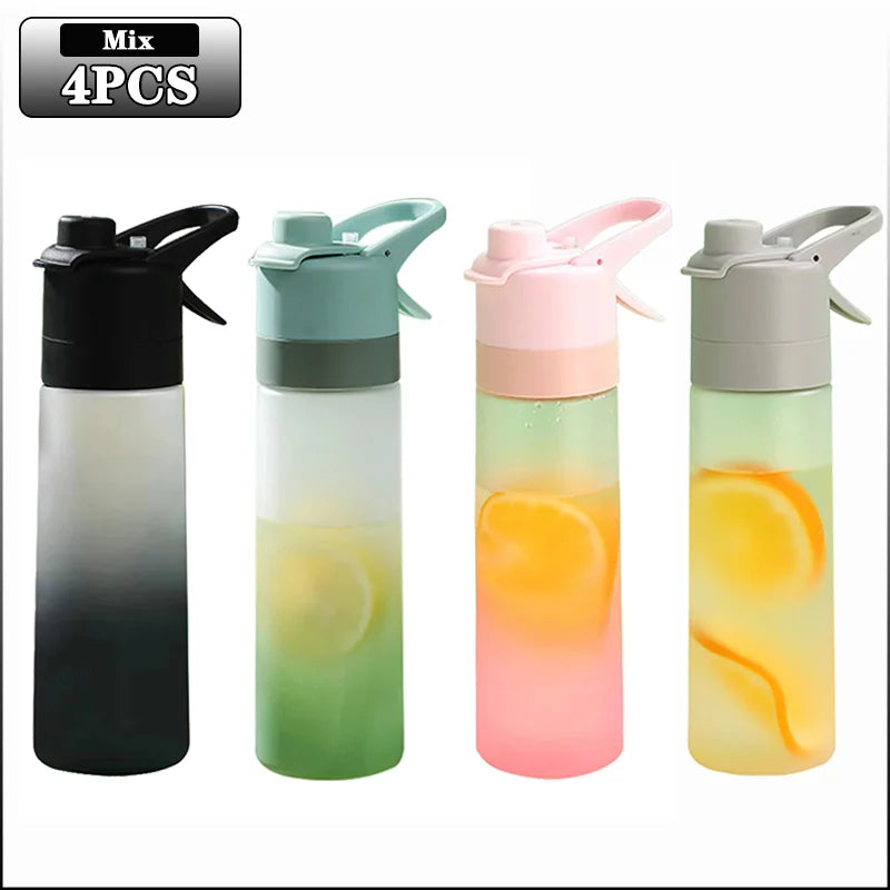1-4PCS Spray Sports Water Bottle with Handle Unisex Portable Outdoor Fitness Mist Sprayer Reusable BPA Free Gift for Men Women