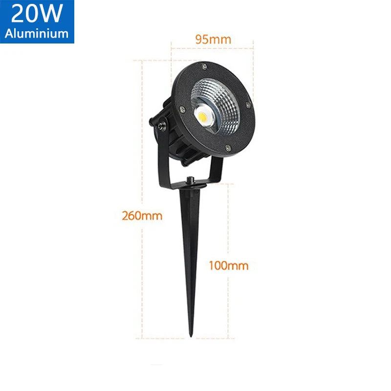 LED Garden Lights Outdoor LED Waterprof Lawn Lamp 220V110V12V 20W 15W 10W Landscape Spike Bulb IP65 Light Garden Path Spotlights