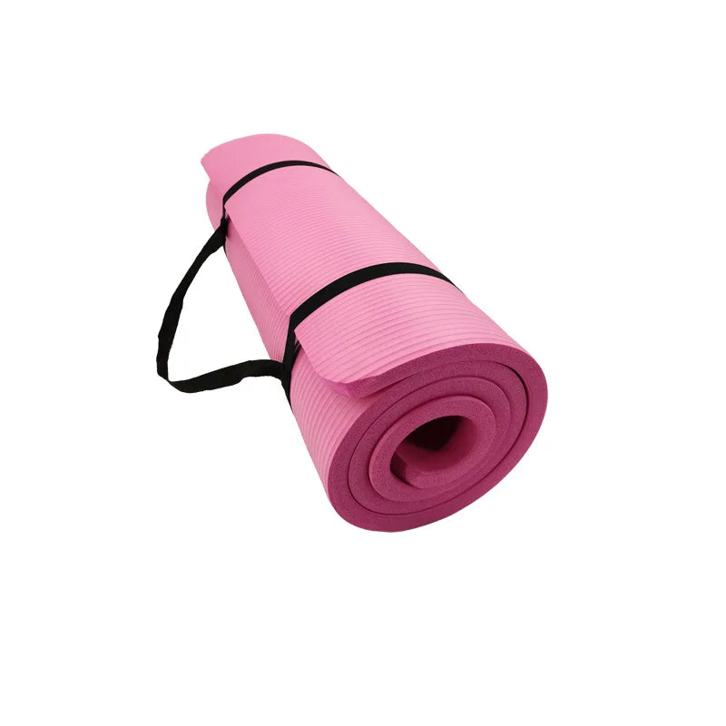 Fitness NBR Yoga Mat Horizontal Eidth 183*61*1CM Multifunctional Solid Color Exercise Mat Super Rebound Soft Non-slip Yoga Mat