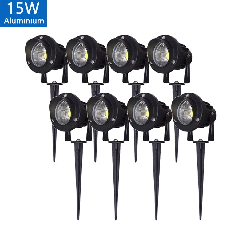LED Garden Lights Outdoor LED Waterprof Lawn Lamp 220V110V12V 20W 15W 10W Landscape Spike Bulb IP65 Light Garden Path Spotlights