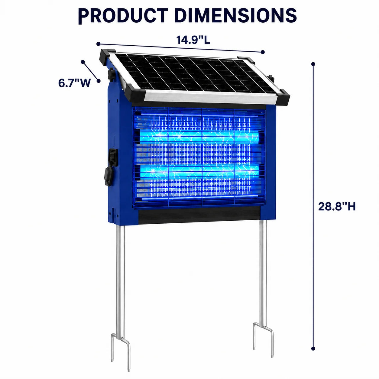 Solar Bug Zapper Outdoor Waterproof, 4500V High Power Cordless Mosquito Zapper, Dual Solar & USB Rechargeable for Patio Garden