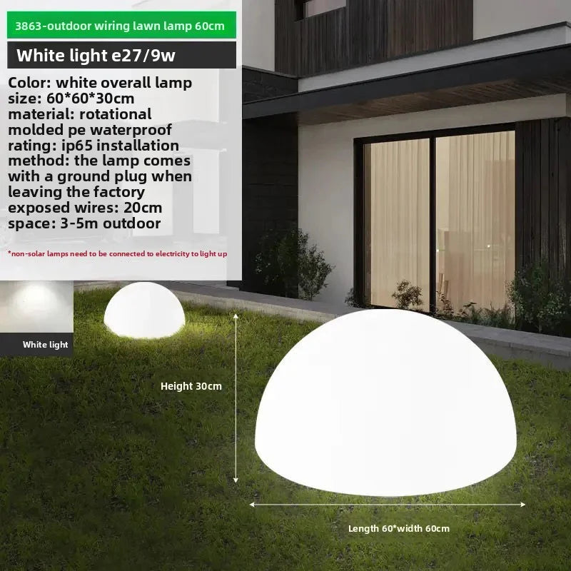 2025 New Model Solar-Powered Luminous Stone Outdoor Waterproof Decorative Garden Lamp Semi-Circular Stone Floor Lamp Lawn Lamp