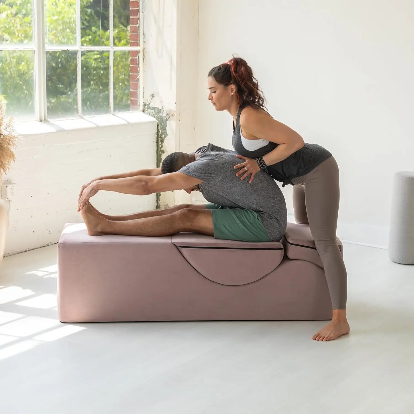 Convertible Chaise/Bed Bench for Yoga & Massage - 2-in-1 End of Bed Ottoman with Concealed Fold Out Yoga, Customized