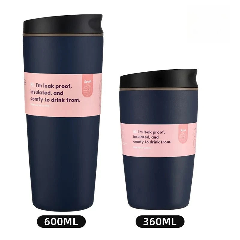Insulated Coffee Tumbler 360ML 600ML Leakproof Travel Mug with Lid Stainless Steel Cup for Car Office Hot Cold Drinks Women Gift