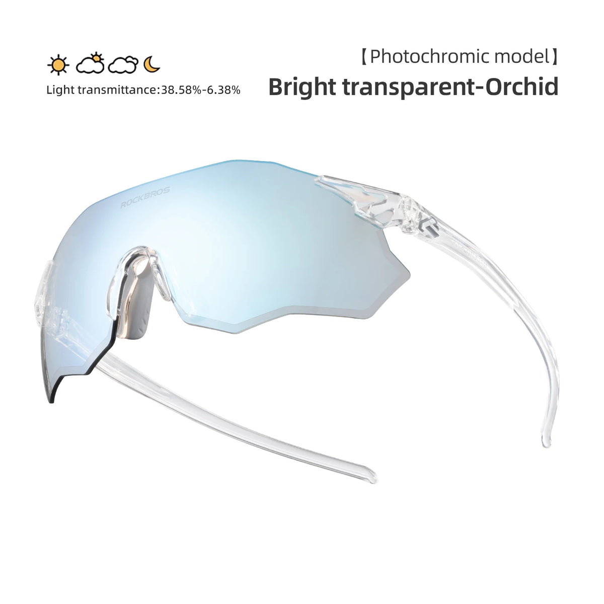 ROCKBROS Cycling Glasses Lightweight Photochromic Polarized Glasses UV400 Sun Protection Women Outdoor Sports Cycling Goggles