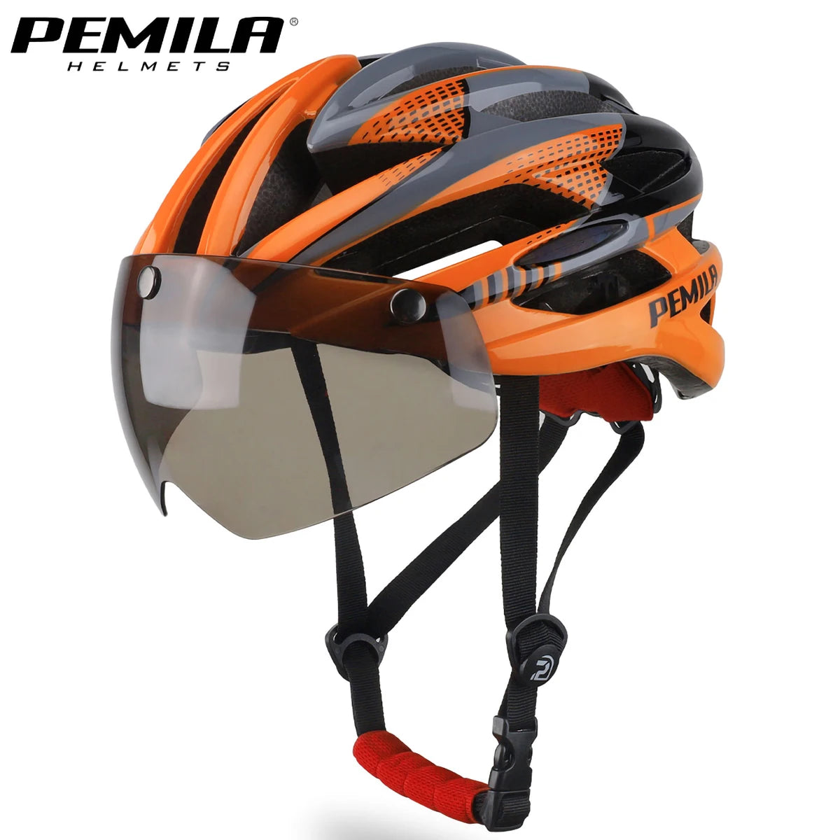 PEMILA Cycling Helmet with Goggle Men and Women MTB Road Mountain Bike Helmet Lens for Riding Sports Bicycle Helmets