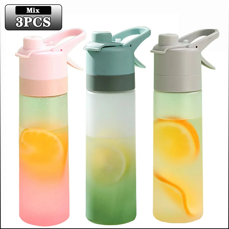 1-4PCS Spray Sports Water Bottle with Handle Unisex Portable Outdoor Fitness Mist Sprayer Reusable BPA Free Gift for Men Women