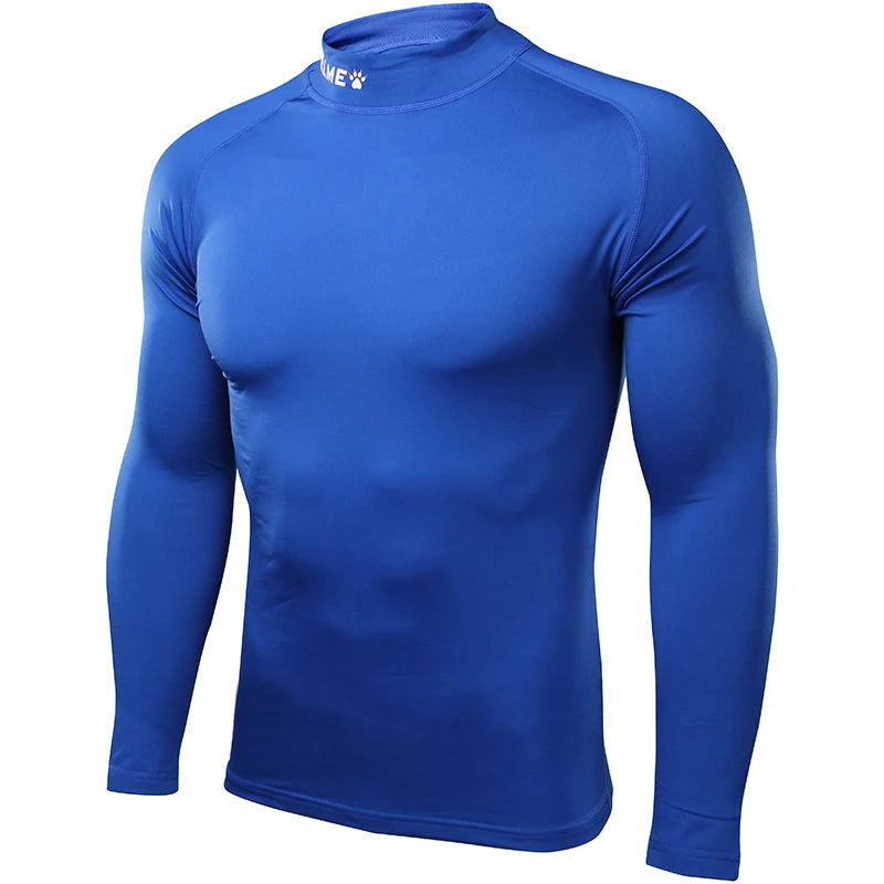 Kelme Plush Tight Fitting Men's High Neck Fitness Football Training Suit Children's High Elastic Bottom Long Sleeved T-shirt