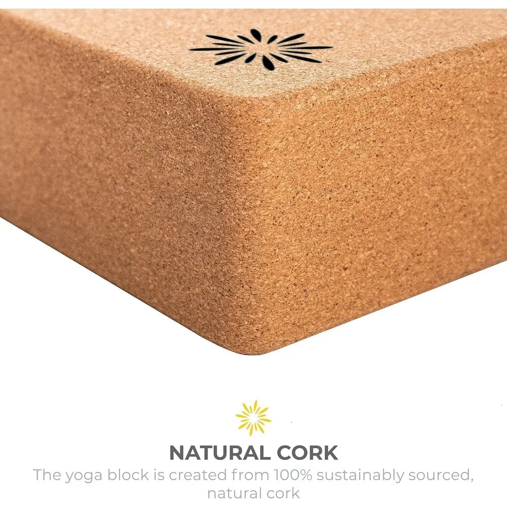 Sunshine Yoga 4" Cork Yoga Block, 6 and 4 Pack Bulk Yoga Blocks