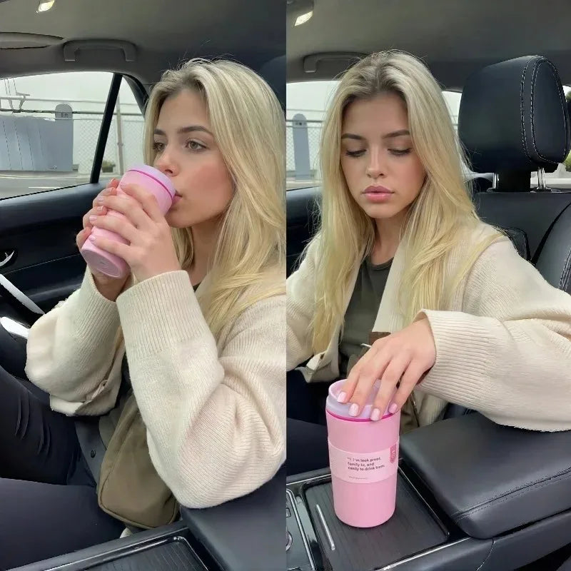 Insulated Coffee Tumbler 360ML 600ML Leakproof Travel Mug with Lid Stainless Steel Cup for Car Office Hot Cold Drinks Women Gift