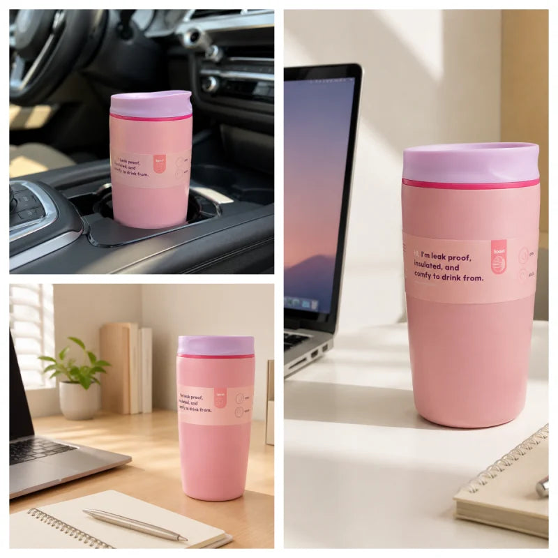 Insulated Coffee Tumbler 360ML 600ML Leakproof Travel Mug with Lid Stainless Steel Cup for Car Office Hot Cold Drinks Women Gift