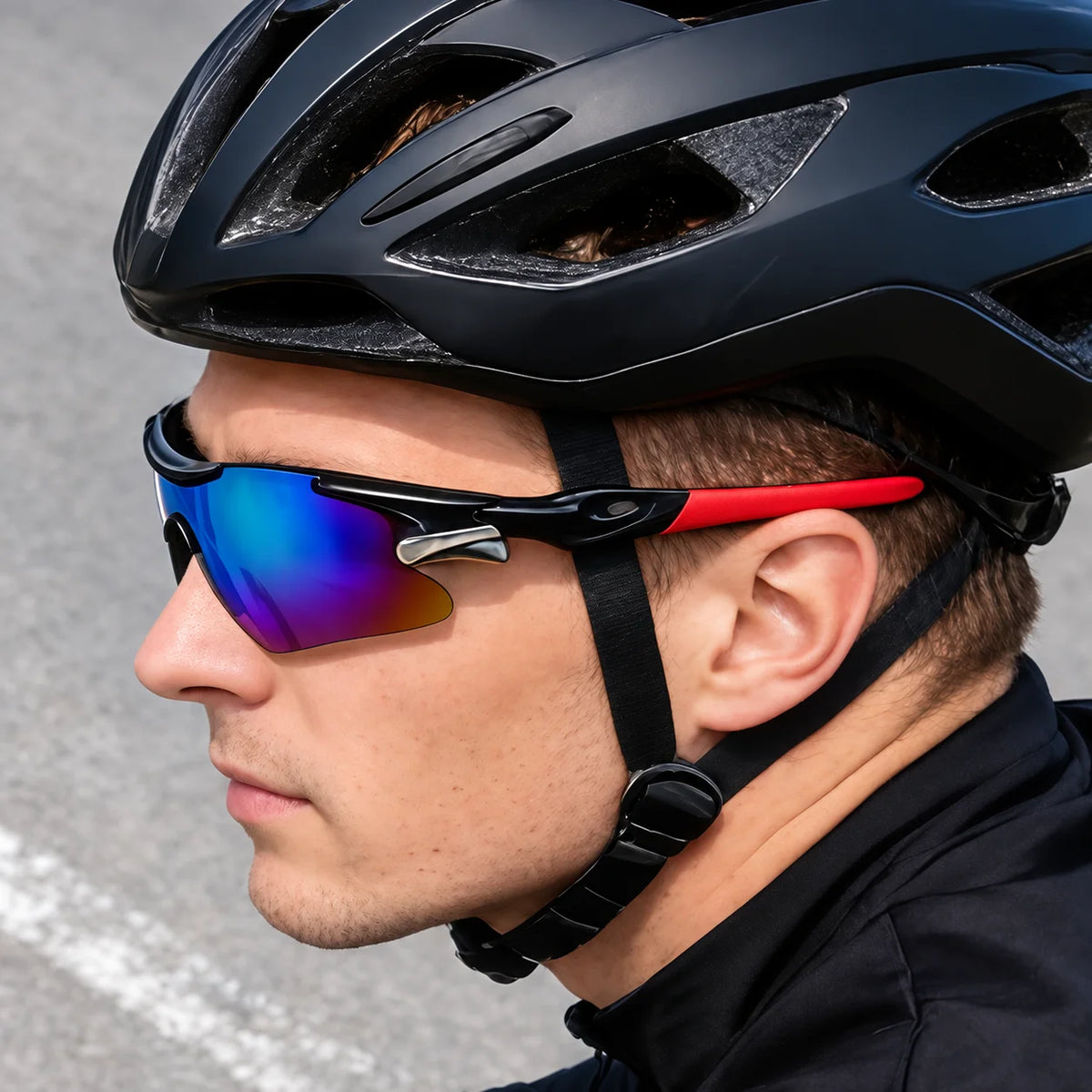 Polarized Sports Sunglasses Men Women UV400 Cycling Sunglasses Windproof Cycling Glasses Road Mountain Bike Running Hiking MTB
