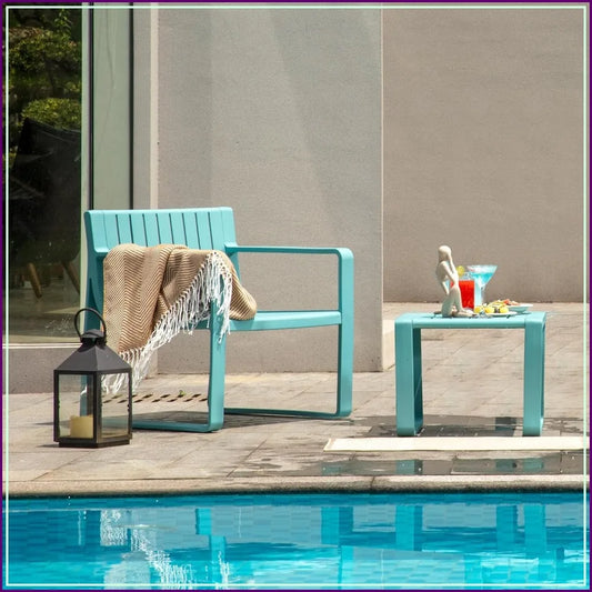 Outdoor Patio Furniture Set with Bistro Table and Chairs for Garden Poolside Balcony