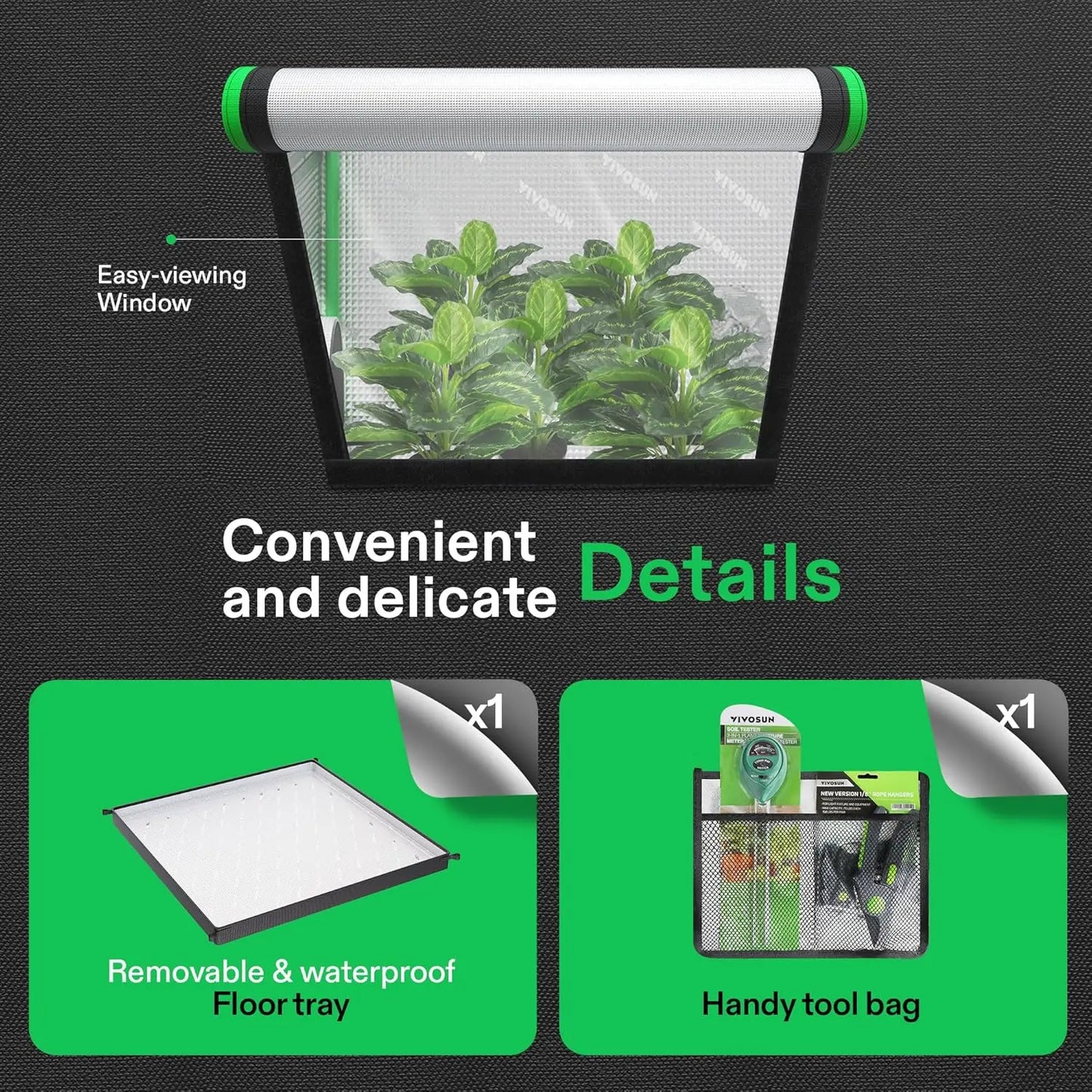 2-in-1 4x3 Grow Tent 48"x36"x72" Seedling Clone Tent with High Reflective Mylar for Indoor Hydroponic Plants