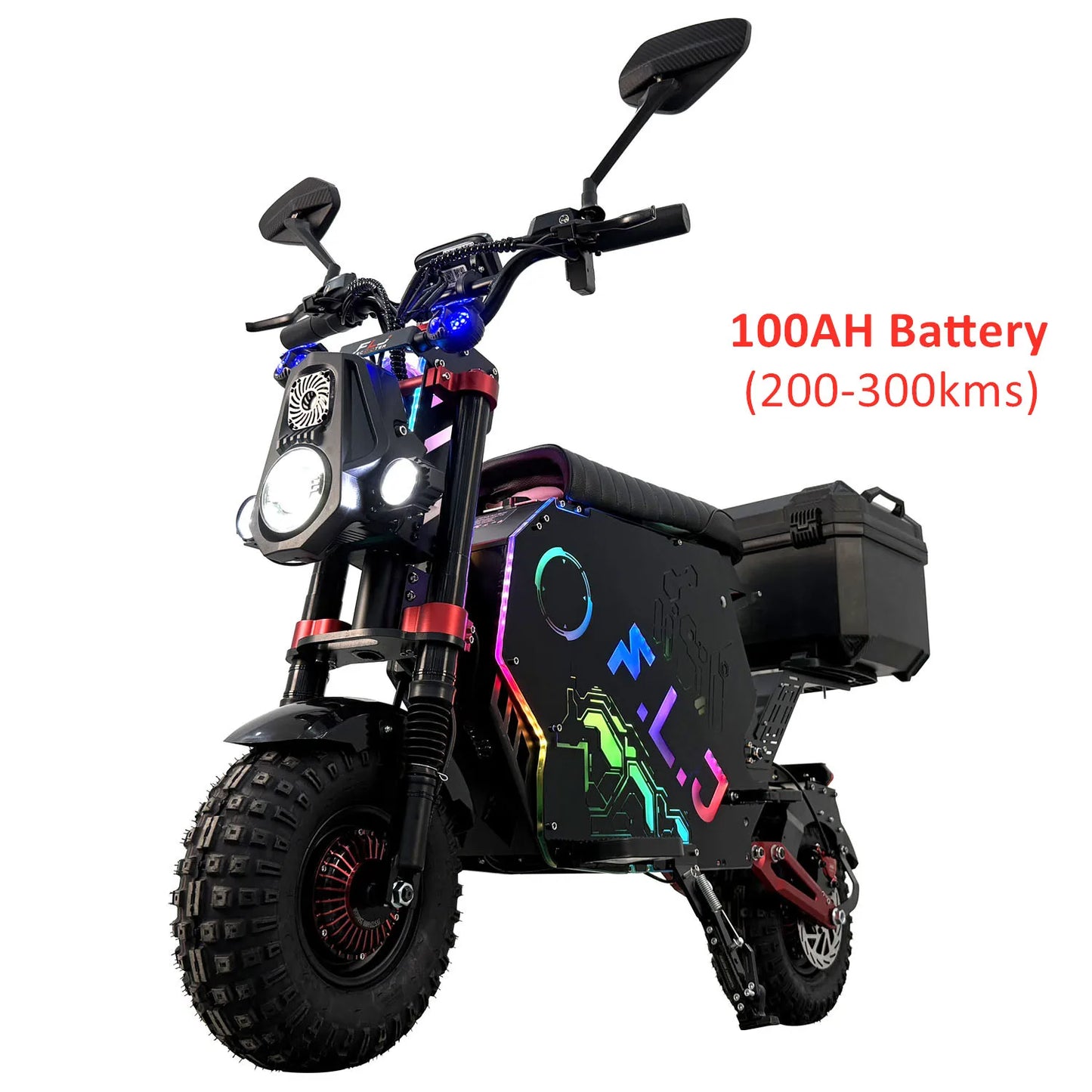 F14 72V 12000W Electric Scooter with 100AH Remove Battery 68mph High-Speed Street E Scooters