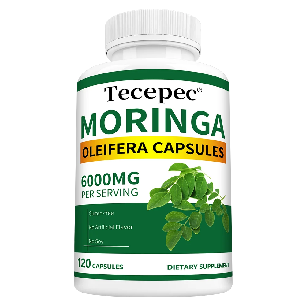 Moring Oleifera Capsules Pure Leaf Powder Max 6000mg Per Serving, Support Immunity & Energy, Promotes Metabolism