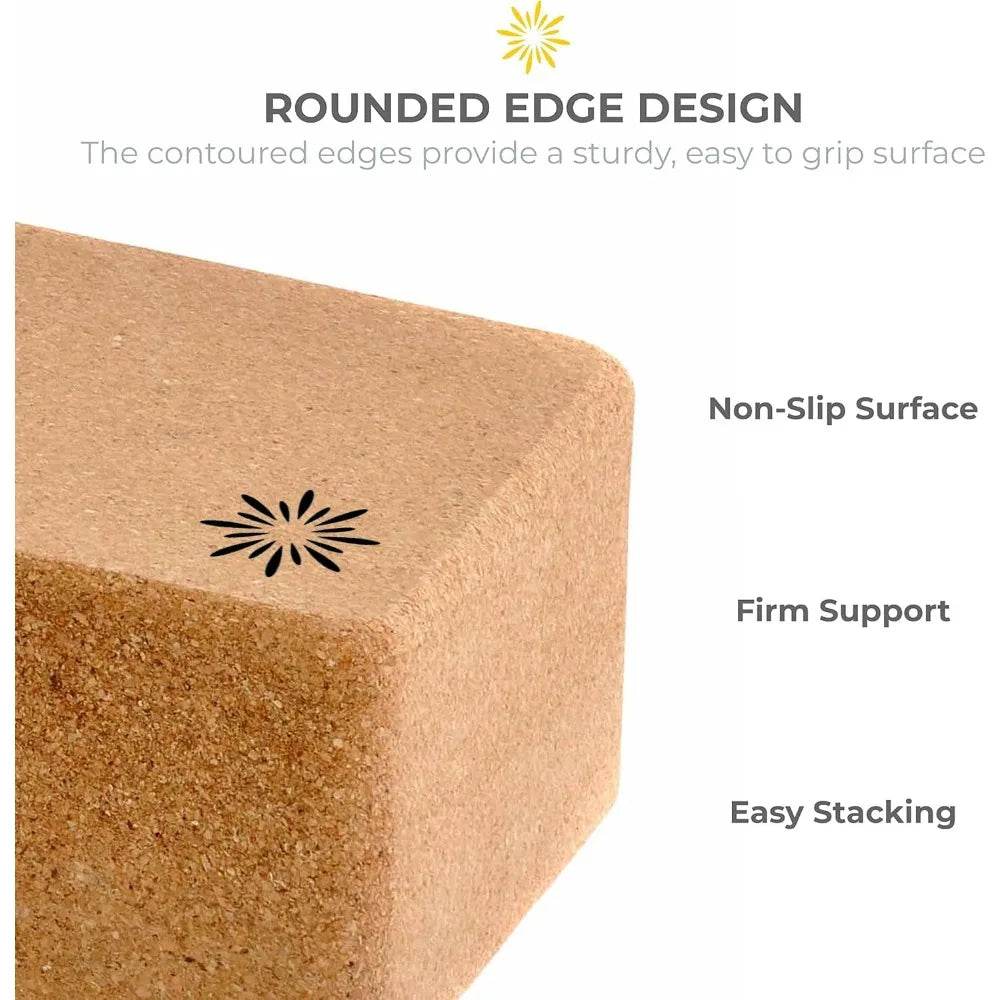 Sunshine Yoga 4" Cork Yoga Block, 6 and 4 Pack Bulk Yoga Blocks