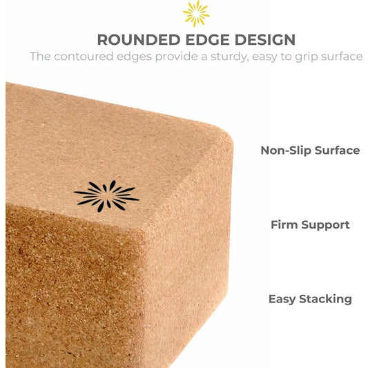 Sunshine Yoga 4" Cork Yoga Block, 6 and 4 Pack Bulk Yoga Blocks