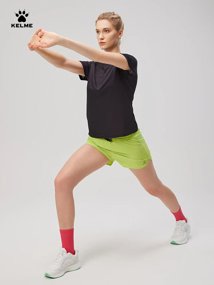Kelme Women's Marathon Shorts Yoga Quick-drying Three-quarter Pants Professional Fitness Sports Shorts Outdoor Running Pants