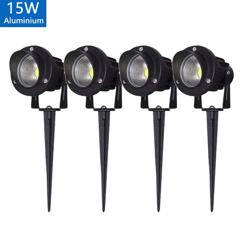 LED Garden Lights Outdoor LED Waterprof Lawn Lamp 220V110V12V 20W 15W 10W Landscape Spike Bulb IP65 Light Garden Path Spotlights