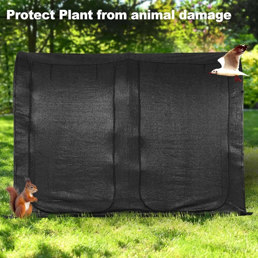 Large Tunnel 8.2'x4' Sunshade Cloth, Easy Set Up 6FT Tall Crops Shade Net, UV Resistant 80% Sunblock for Vegetables & Fruits with Stakes
