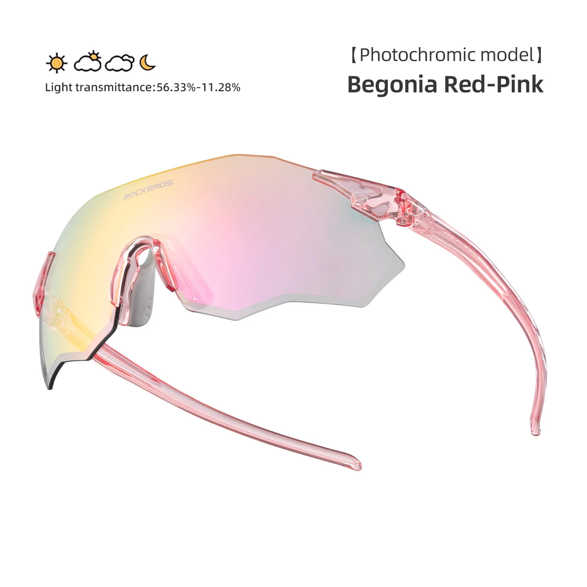 ROCKBROS Cycling Glasses Lightweight Photochromic Polarized Glasses UV400 Sun Protection Women Outdoor Sports Cycling Goggles