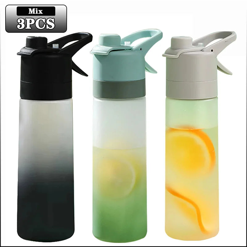 1-4PCS Spray Sports Water Bottle with Handle Unisex Portable Outdoor Fitness Mist Sprayer Reusable BPA Free Gift for Men Women