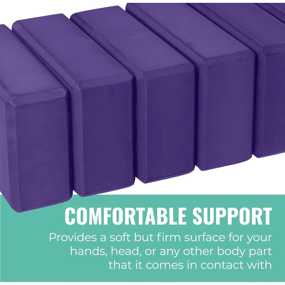 3" Yoga Block, 10 Pack Bulk EVA Foam Yoga Blocks, Firm and Supportive Yoga Brick, Balance Foam for Stretching