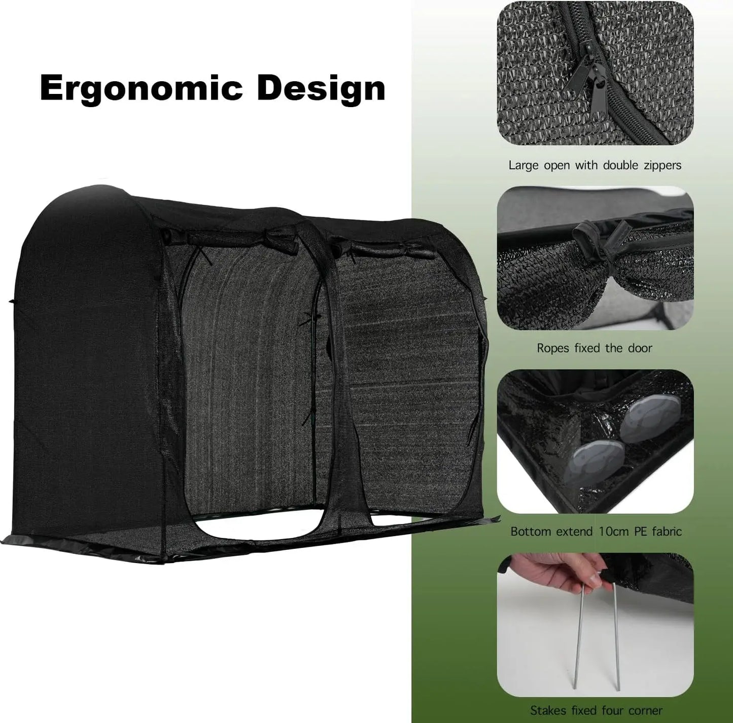 Large Tunnel 8.2'x4' Sunshade Cloth, Easy Set Up 6FT Tall Crops Shade Net, UV Resistant 80% Sunblock for Vegetables & Fruits with Stakes