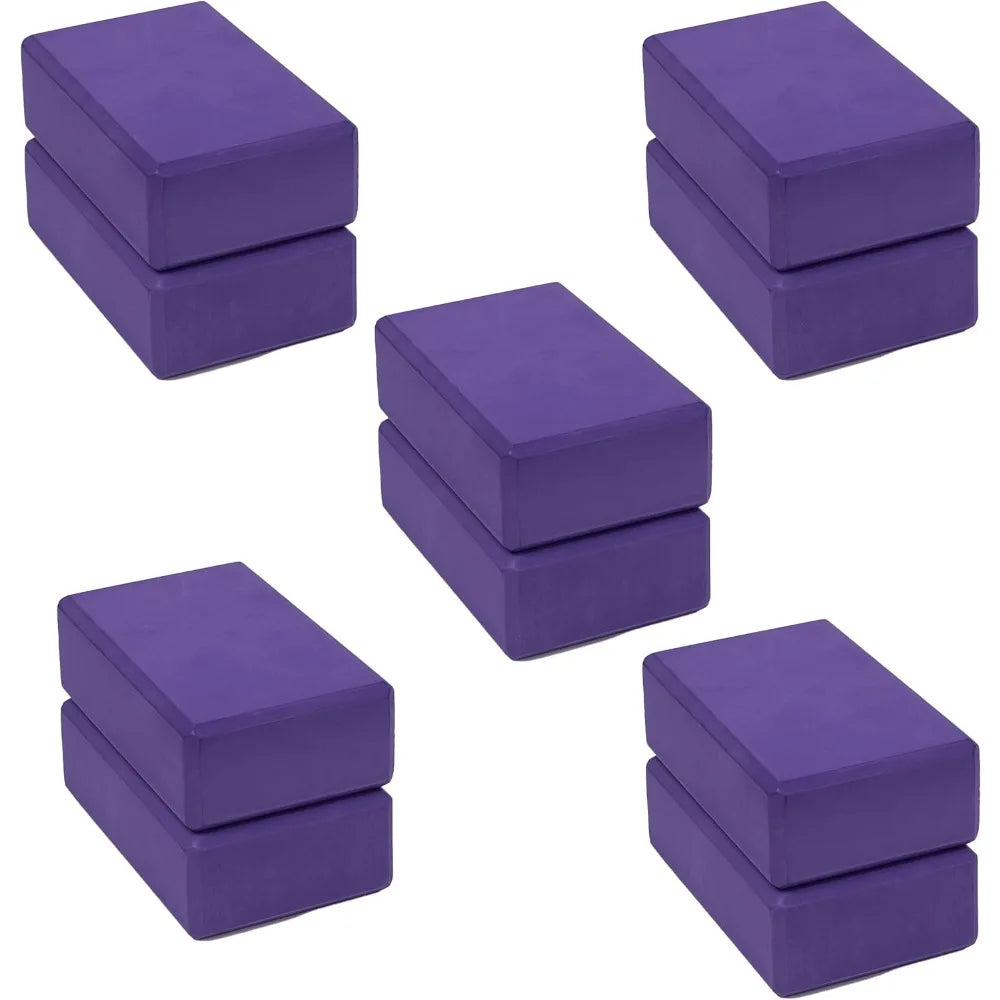 3" Yoga Block, 10 Pack Bulk EVA Foam Yoga Blocks, Firm and Supportive Yoga Brick, Balance Foam for Stretching