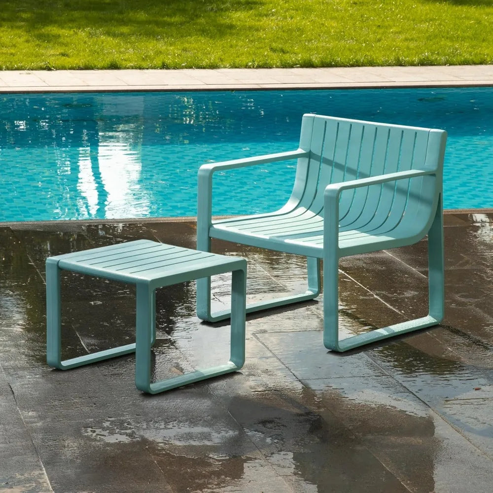 Outdoor Patio Furniture Set with Bistro Table and Chairs for Garden Poolside Balcony