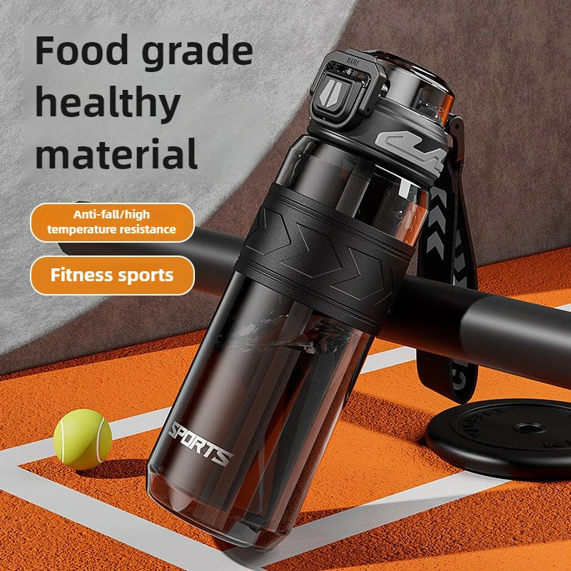 Summer Sports Water Bottle Cup Large Capacity Suitable for Adult High Temperature Resistant Straw Plastic Cup Portable Bottle