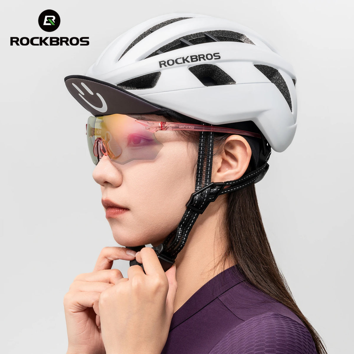 ROCKBROS Cycling Glasses Lightweight Photochromic Polarized Glasses UV400 Sun Protection Women Outdoor Sports Cycling Goggles